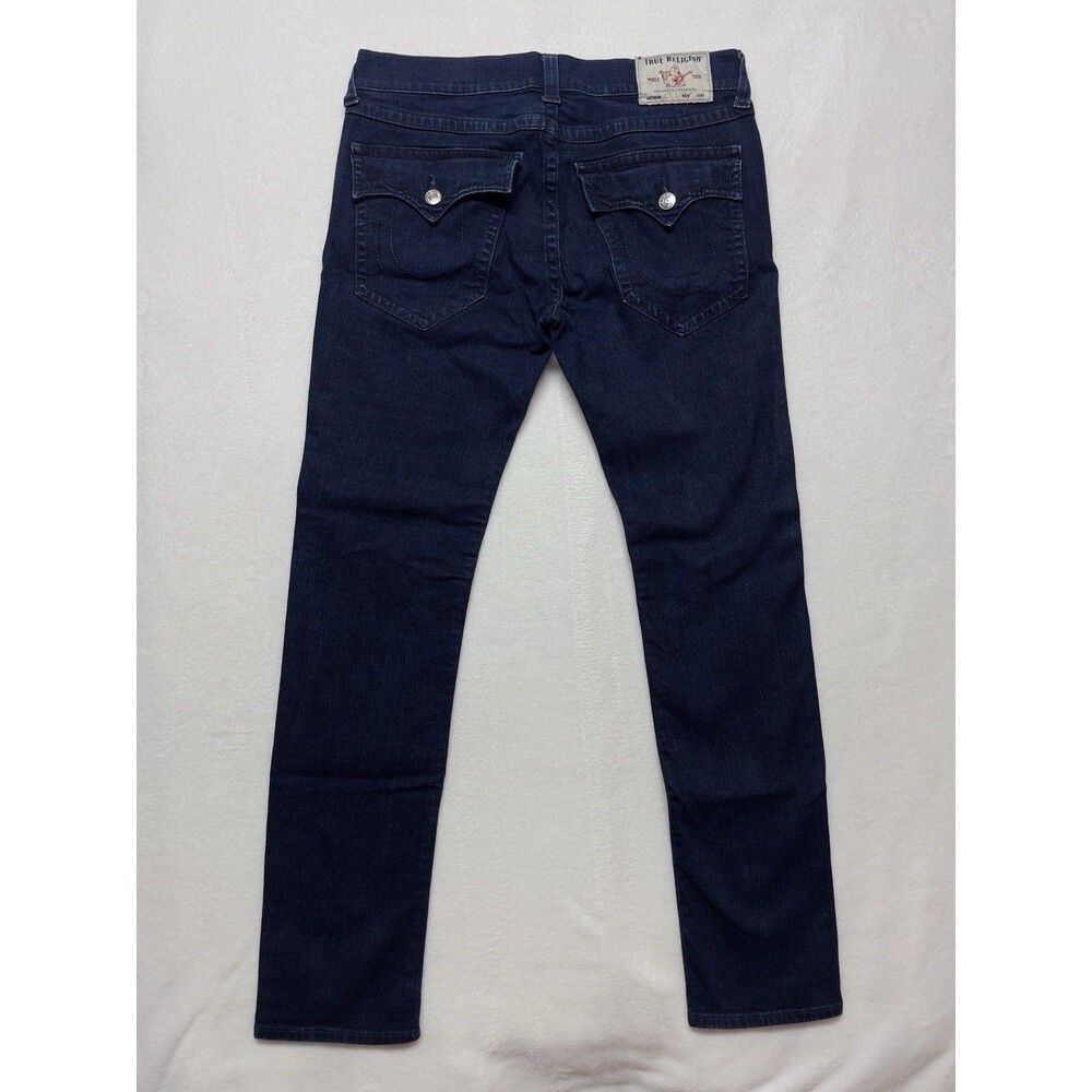 True Religion Rocco Men's Relaxed Skinny Blue Jeans Size 36x33 - Picture 2 of 11